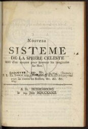 Nouveau sistème de la sphère céleste, suivi d'un moyen pour trouver les longitudes sur mer